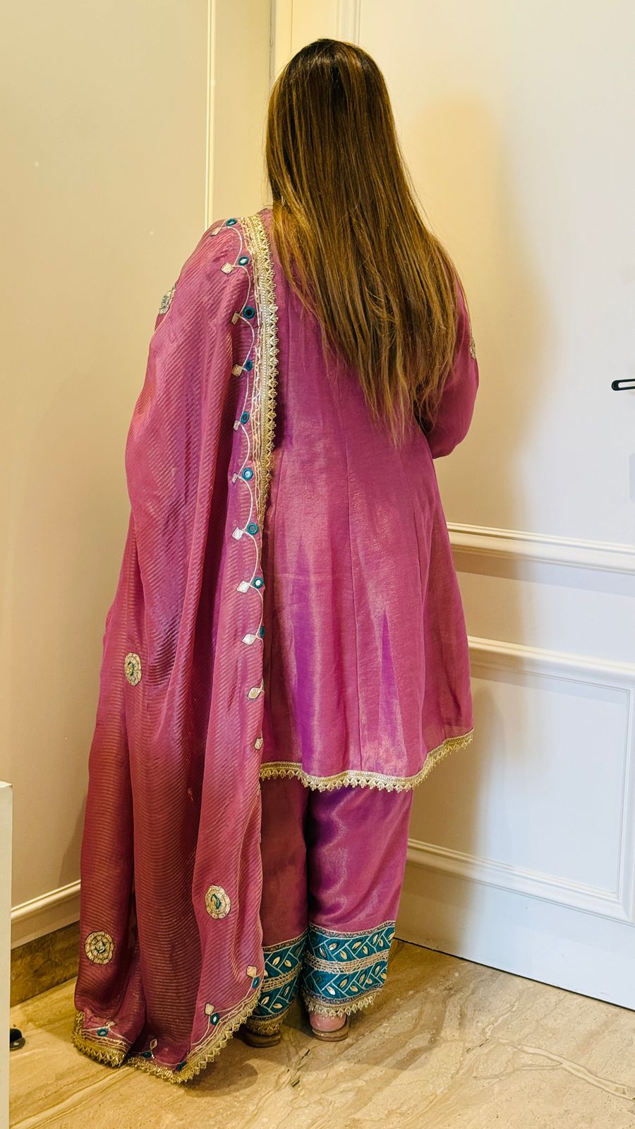 Twinkle Stone Lurex Suit Set (Mustard, Purple, Blue)